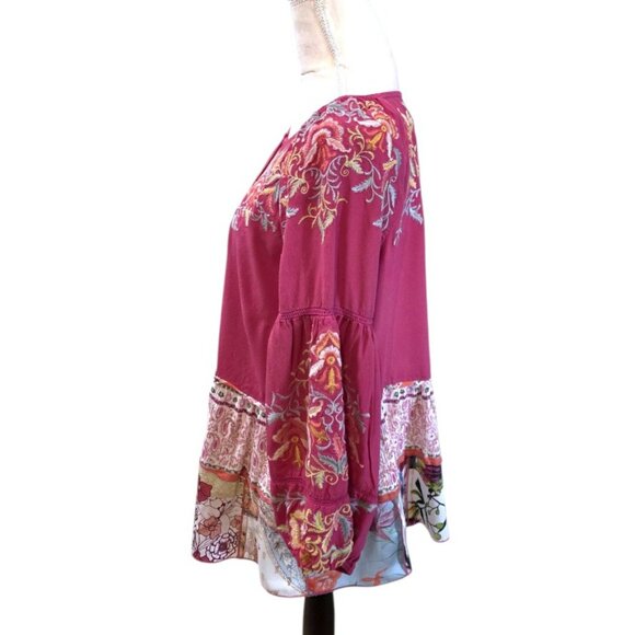 John Mark Pink Boxy Embellished Blouse - Picture 3 of 8